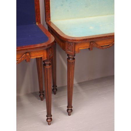 Antikes Paar Mahagoni Klappkartentische aus der Zeit William IV
