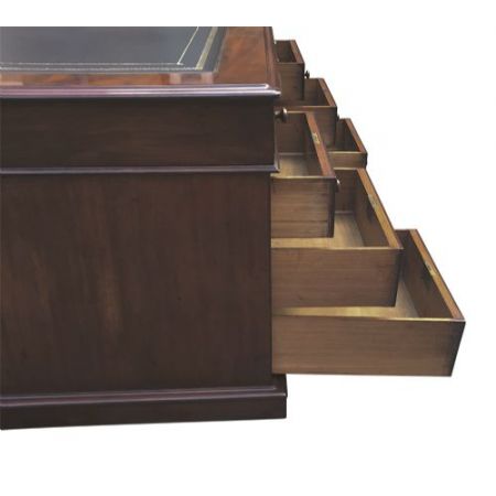 Großer antiker Mahagoni Partner Schreibtisch