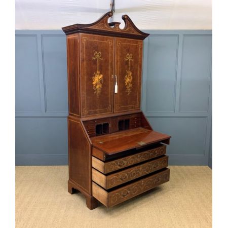 Antiker Inlaid Sekretär aus Mahagoni