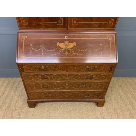 Antiker Inlaid Sekretär aus Mahagoni