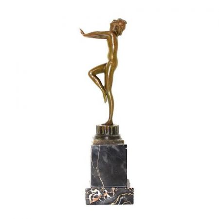 Antike Art Deco Bronzefigur von Serge Zelikson