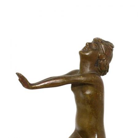 Antike Art Deco Bronzefigur von Serge Zelikson