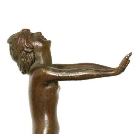 Antike Art Deco Bronzefigur von Serge Zelikson
