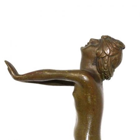 Antike Art Deco Bronzefigur von Serge Zelikson