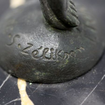 Antike Art Deco Bronzefigur von Serge Zelikson