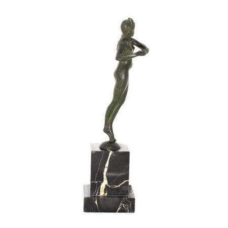 Antike Art Deco Bronzefigur von Serge Zelikson