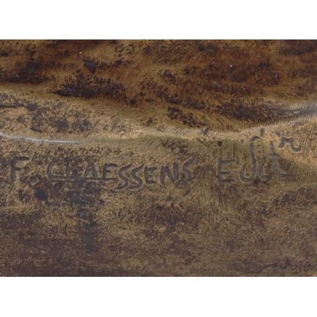 Antike Bronzeskulptur eines Deutschen Schäferhundes von Louis Riché