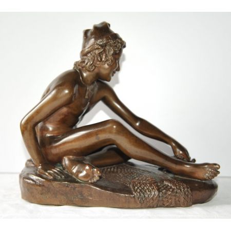 Antike französische Bronze, "le pecheur napolitain" von Barbedienne