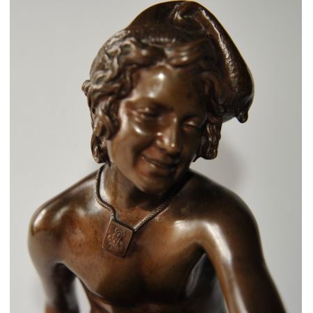 Antike französische Bronze, "le pecheur napolitain" von Barbedienne