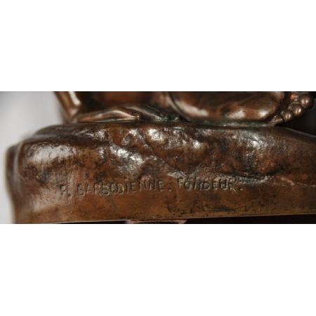 Antike französische Bronze, "le pecheur napolitain" von Barbedienne