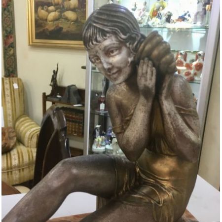 Französische Demétre Chiparus Art-Déco-Skulptur "Echo" um 1925 antik