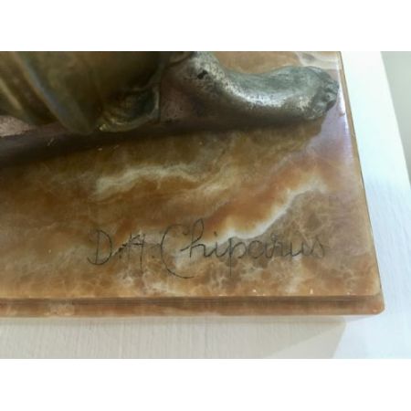 Französische Demétre Chiparus Art-Déco-Skulptur "Echo" um 1925 antik