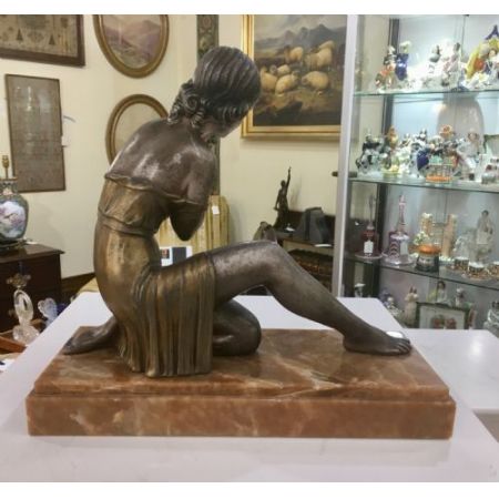 Französische Demétre Chiparus Art-Déco-Skulptur "Echo" um 1925 antik