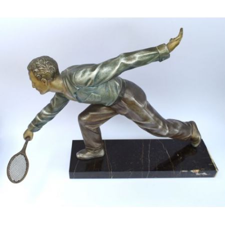 Antike Art-Déco-Skulptur aus Zink von ca 1930