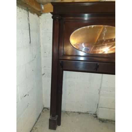 Edwardianische Kaminumrandung aus Mahagoni Massivholz 1910 antik