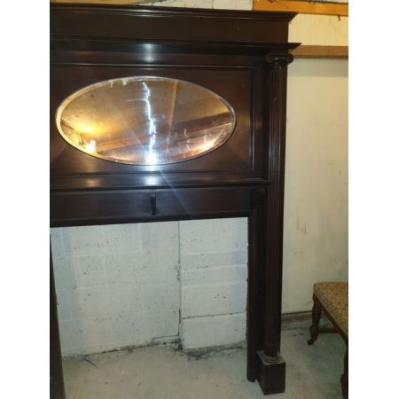 Edwardianische Kaminumrandung aus Mahagoni Massivholz 1910 antik