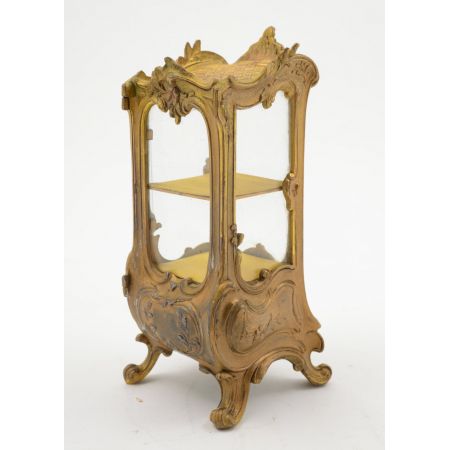 Kleine, französische Vitrine aus Zinn, um 1900 antik