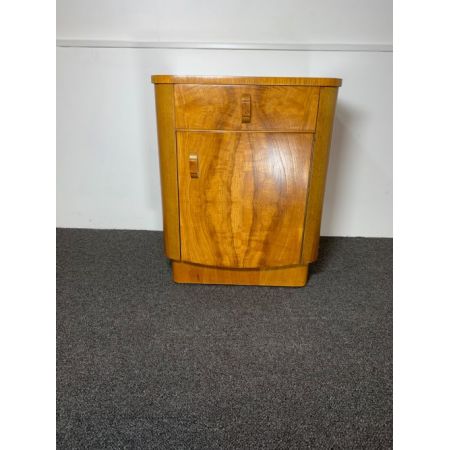 Antiker Art-déco Nachttisch aus Massivholz um 1930