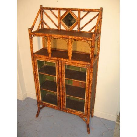 Antiker Bambusschrank aus der späten viktorianischen Zeit