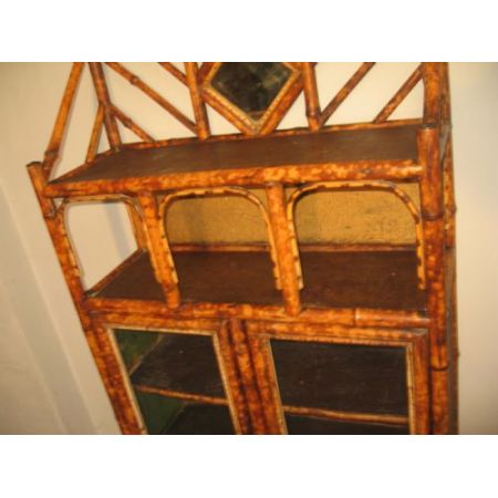 Antiker Bambusschrank aus der späten viktorianischen Zeit