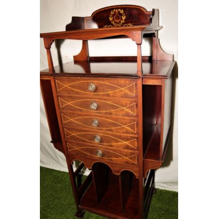 Antiker edwardian Mahagoni Musikschrank