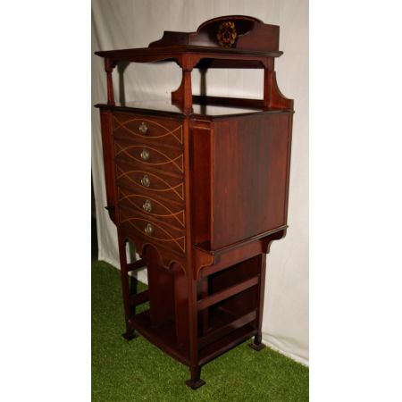 Antiker edwardian Mahagoni Musikschrank