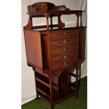 Antiker edwardian Mahagoni Musikschrank