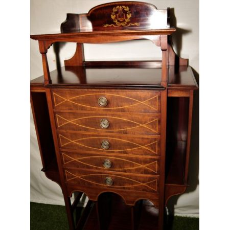 Antiker edwardian Mahagoni Musikschrank