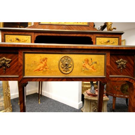 Antiker französischer Kingwood & Vernis Martin lackierter Bonheur du jour / Damenschreibtisch