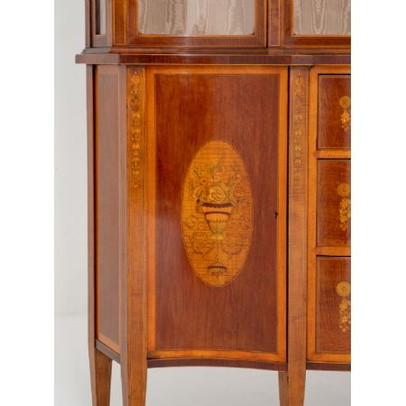 Antike Edwards und Roberts Vitrine aus Eiche