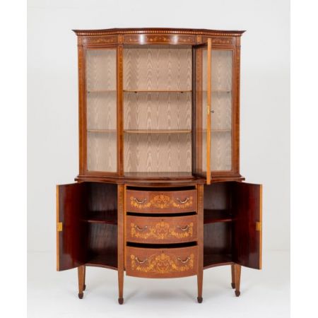 Antike Edwards und Roberts Vitrine aus Eiche