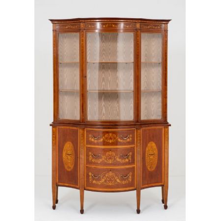 Antike Edwards und Roberts Vitrine aus Eiche