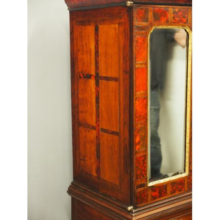 Premium! Antiker flämischer Cocktailschrank aus Mahagoni und Schildpatt