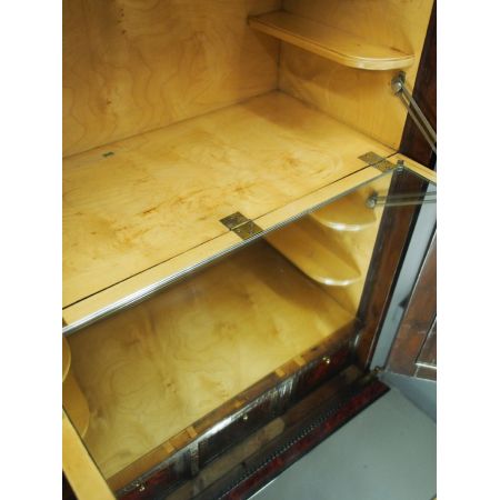 Premium! Antiker flämischer Cocktailschrank aus Mahagoni und Schildpatt