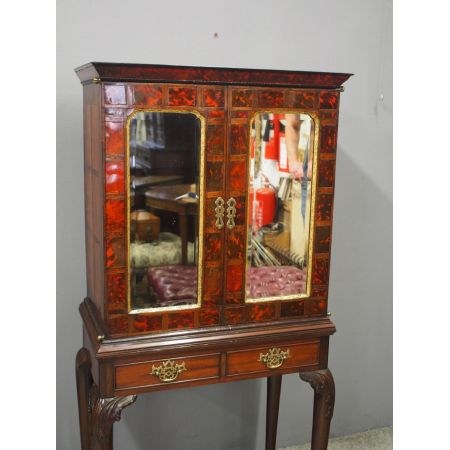 Premium! Antiker flämischer Cocktailschrank aus Mahagoni und Schildpatt