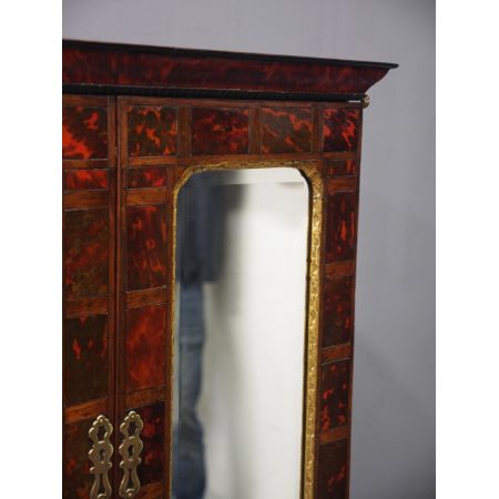 Premium! Antiker flämischer Cocktailschrank aus Mahagoni und Schildpatt