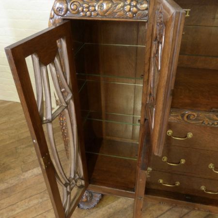 Premium! Antiker Art-Deco-Eichenschrank