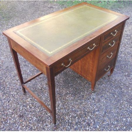 Antiker edwardianischer Inlaid Schreibtisch aus Mahagoni von ca 1900