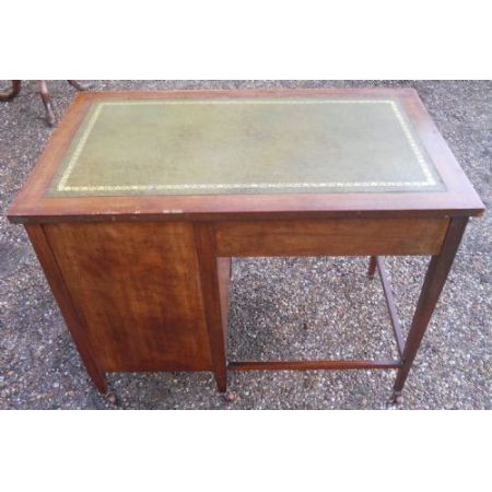 Antiker edwardianischer Inlaid Schreibtisch aus Mahagoni von ca 1900