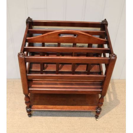 Antiker viktorianischer Zeittungsständer aus massivem Mahagoni