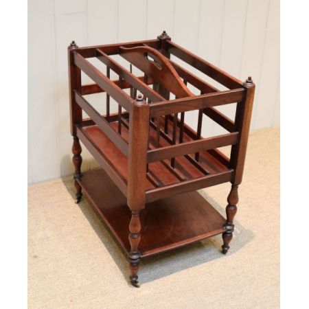 Antiker viktorianischer Zeittungsständer aus massivem Mahagoni