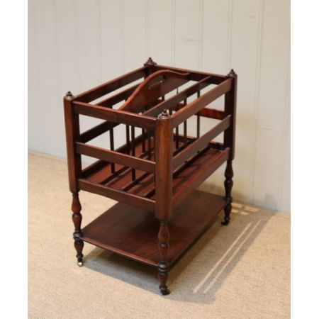 Antiker viktorianischer Zeittungsständer aus massivem Mahagoni