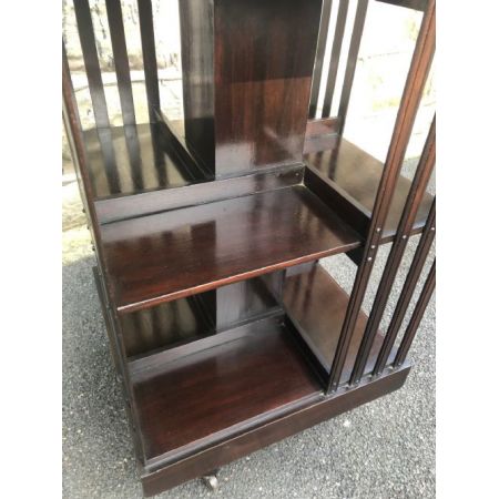 Antikes drehbares Bücherregal aus Mahagoni