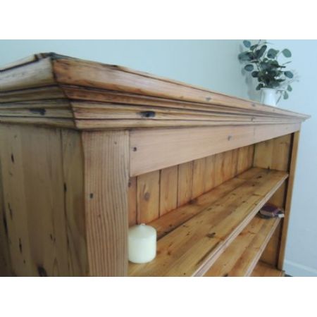 Prächtiges antikes großes Bücherregal aus massivem Kiefernholz extra breit