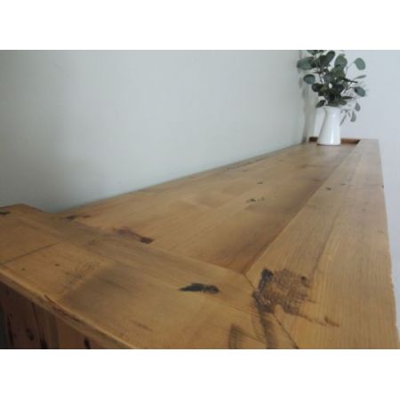 Prächtiges antikes großes Bücherregal aus massivem Kiefernholz extra breit