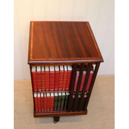 Antikes edwardianisches drehbares Bücherregal aus Mahagoni