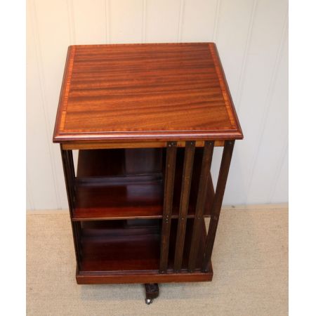 Antikes edwardianisches drehbares Bücherregal aus Mahagoni