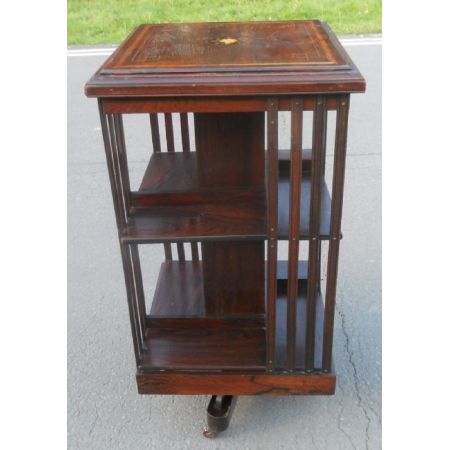 Antikes drehbares Mahagoni Bücherregal aus der edwardianischen Epoche