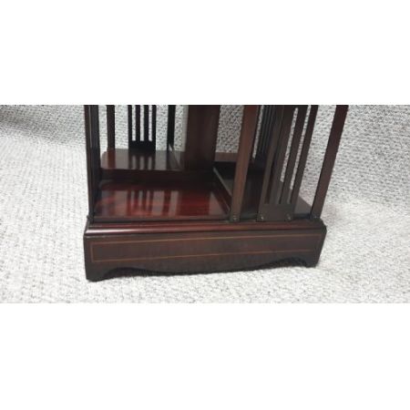 Antikes drehbares miniatur Bücherregal aus Mahagoni