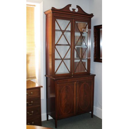 Antiker Sheraton Revival Inlaid Bücherschrank aus Mahagoni und Satinholz